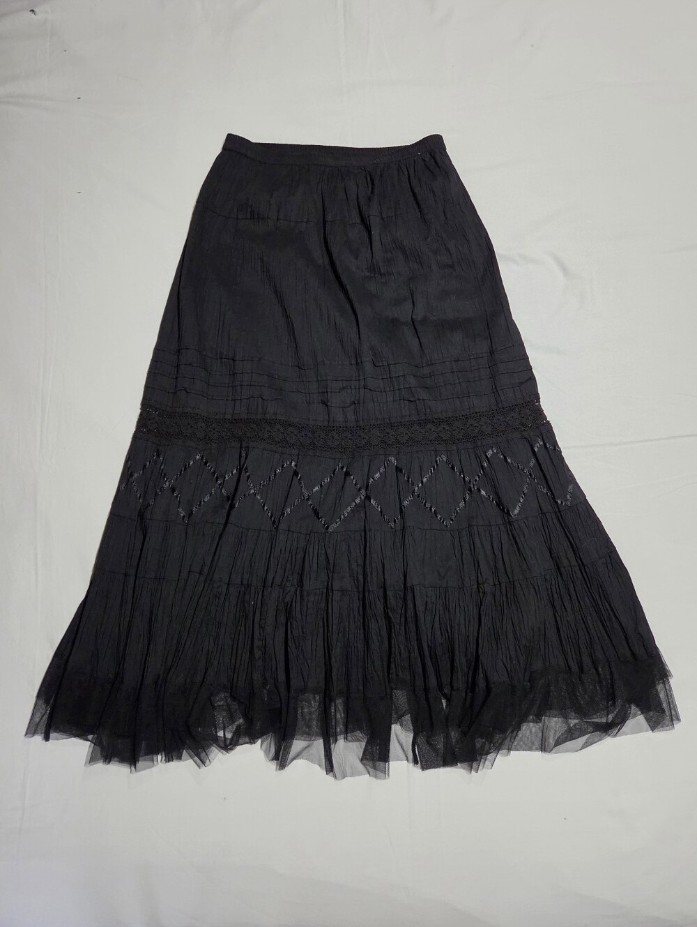 Chicos 2 Whimsigoth Black Cotton Maxi Skirt Large - Picture 2 of 6